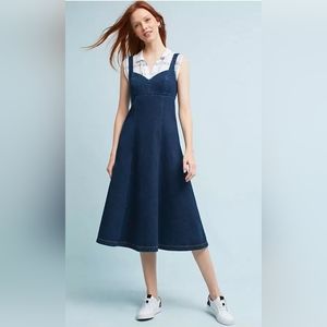 Anthropologie Denim Corseted Midi Dress (10P)